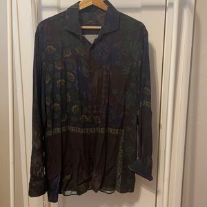 Zara Men’s Dress Shirt Floral Print SZ XL